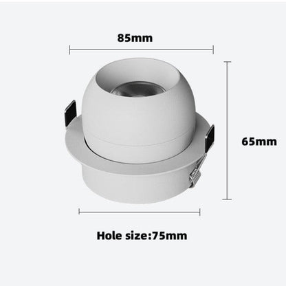 Dimbare LED Inbouwspot Met 360 Graden Rotatie En 45 Graden Kanteling