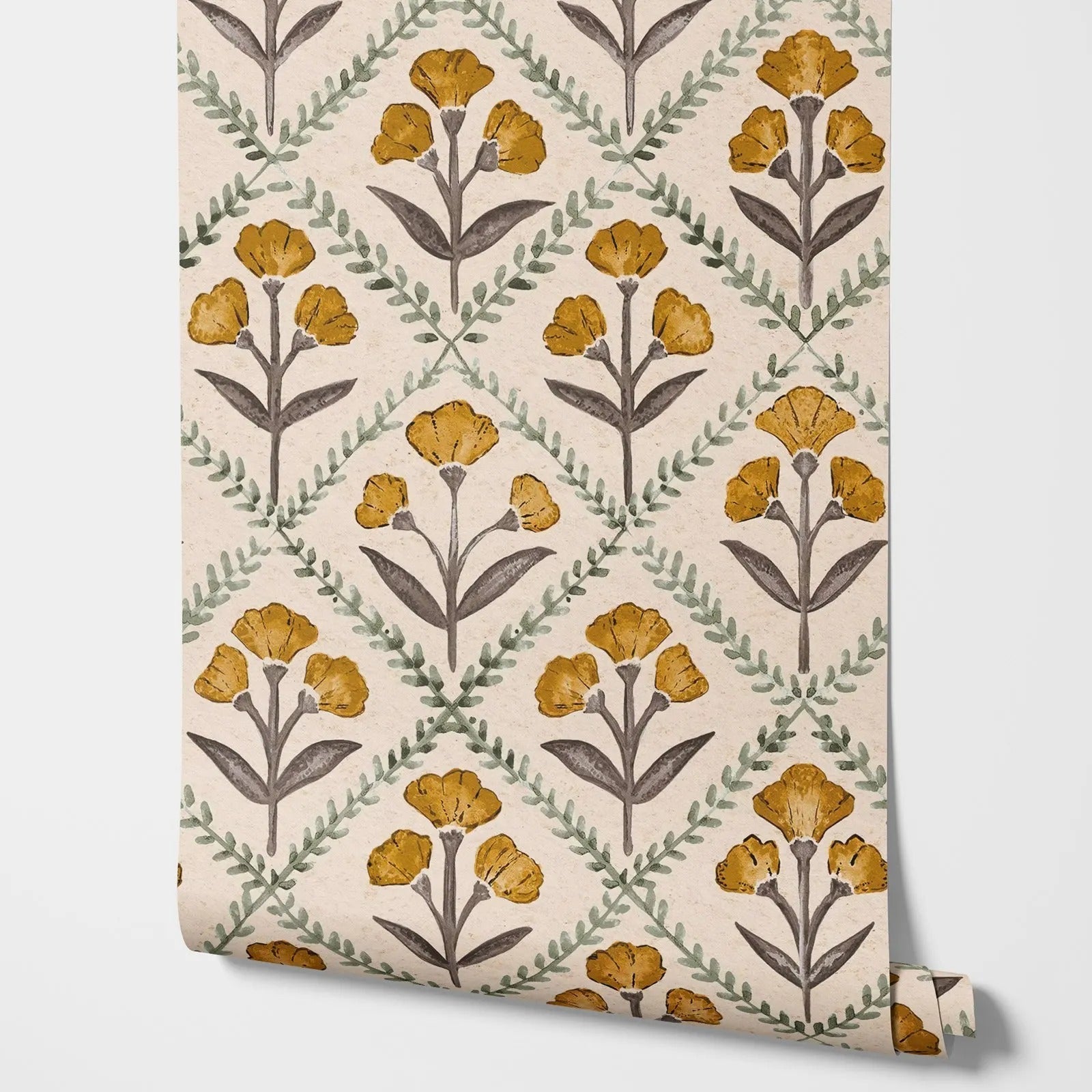 Elegante Bloemenbehang met Vintage Design voor Elke Kamer 50 cm x 300 cm