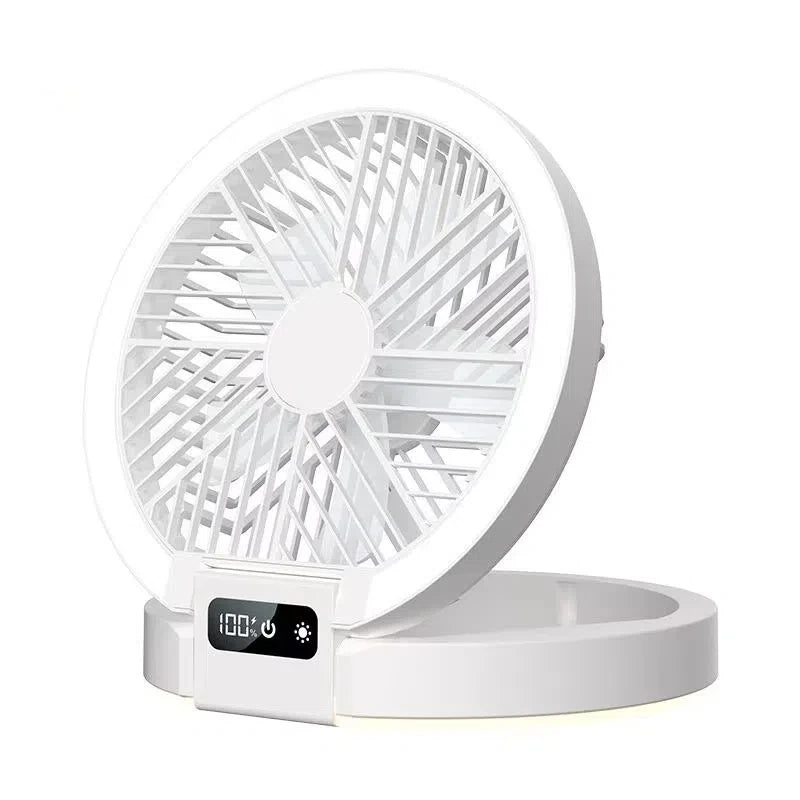 Draadloze Ventilator Met LED Display Voor Thuisgebruik Sneeuwwit