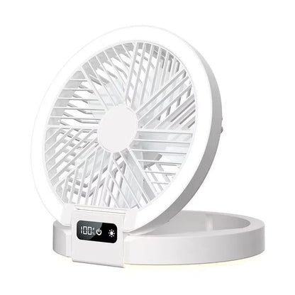 Draadloze Ventilator Met LED Display Voor Thuisgebruik Sneeuwwit