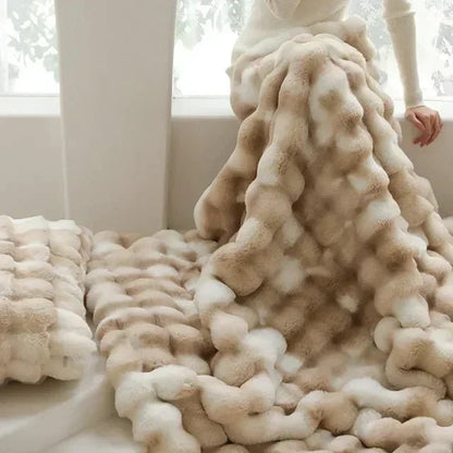 Draagbare Fluffy Deken Van Imitatiebont Zacht Comfortabel