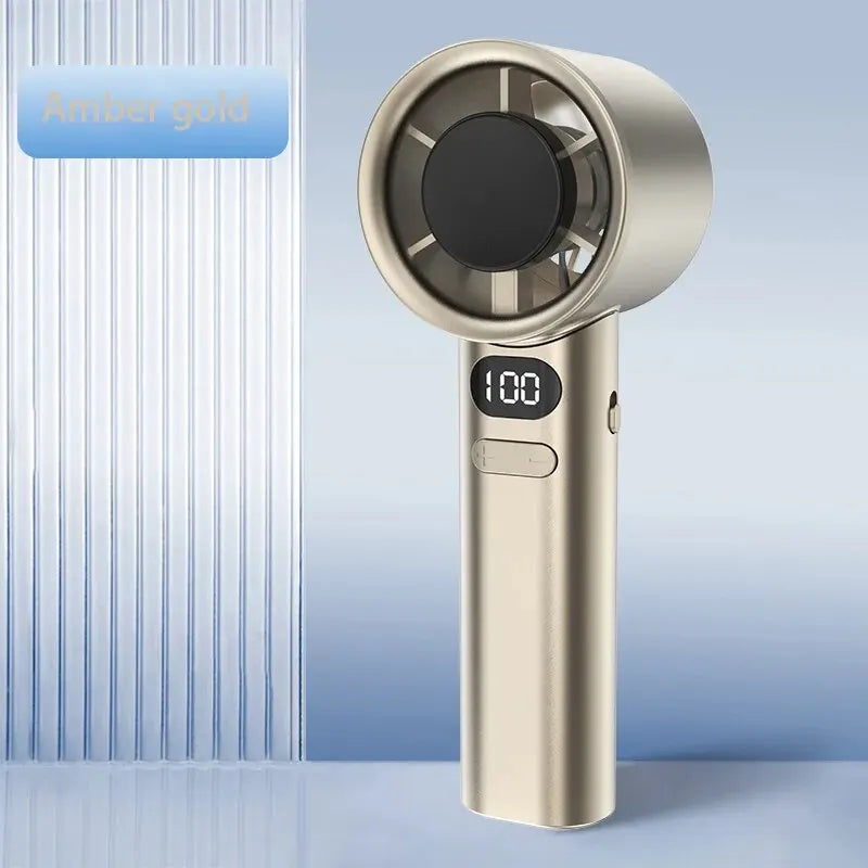 Draagbare Handventilator Bladeloos Kunststof USB Oplaadbaar Goud