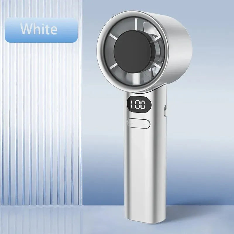 Draagbare Handventilator Bladeloos Kunststof USB Oplaadbaar Wit