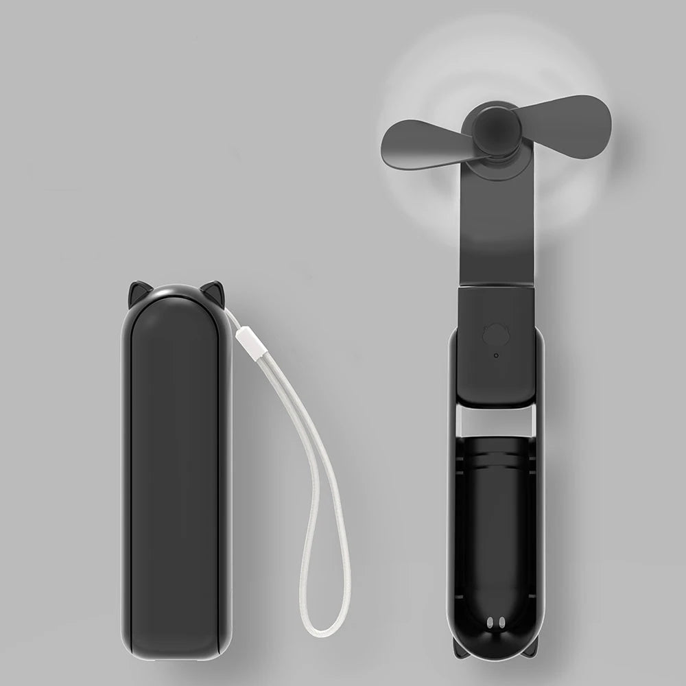 Draagbare Mini Handventilator USB Oplaadbaar Voor Koeling Zwart