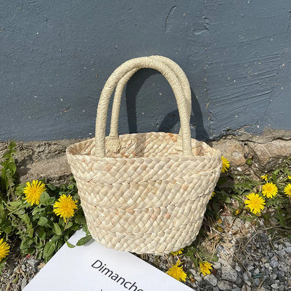 Draagbare Retro Stro Tas Voor Zomer Lichtgewicht En Stijlvol