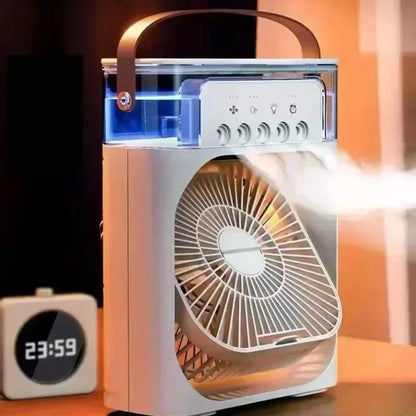 Draagbare Ventilator 3-in-1 met Vernevelaar en Luchtkoeler