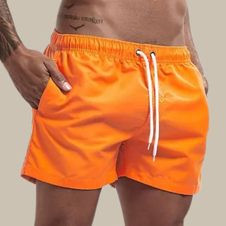 Obsidian | Heren badshorts sneldrogend met elastische taille oranje