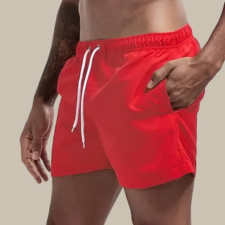 Obsidian | Heren badshorts sneldrogend met elastische taille rood