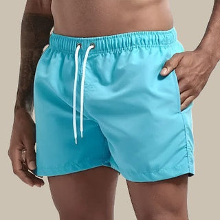 Obsidian | Heren badshorts sneldrogend met elastische taille luchtblauw