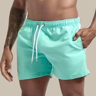 Obsidian | Heren badshorts sneldrogend met elastische taille turquoise