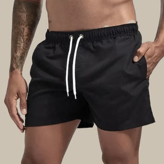 Obsidian | Heren badshorts sneldrogend met elastische taille zwart