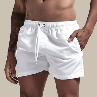 Obsidian | Heren badshorts sneldrogend met elastische taille wit