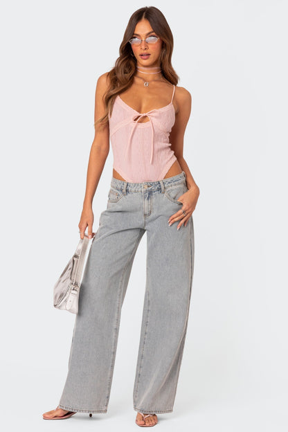 Vlinderstrik Jeans Met Unieke Details Voor Casual Chic Look Pants SEREIN