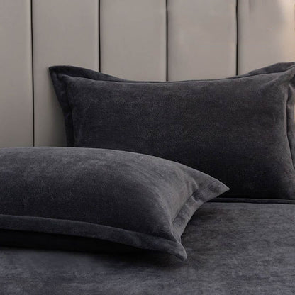 Effen Fluwelen Decoratieve Kussenslopen Voor Slaapkamer Set Donkergrijs