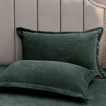 Effen Fluwelen Decoratieve Kussenslopen Voor Slaapkamer Set Grijsgroen 19" x 29