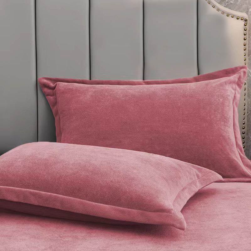 Effen Fluwelen Decoratieve Kussenslopen Voor Slaapkamer Set Rode bonenpasta