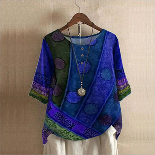 Pamelo | Elegante Top met Ronde Hals Blauw