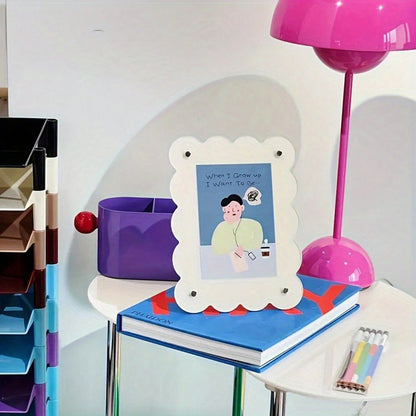 Elegante Acryl Fotolijst 17 cm x 23 cm Met Magnetische Sluiting Wit