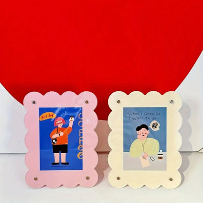 Elegante Acryl Fotolijst 17 cm x 23 cm Met Magnetische Sluiting Roze