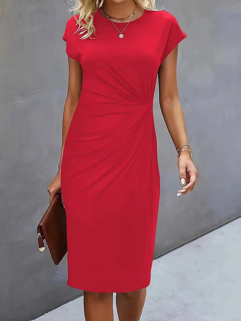 Katrien – Tijdloze Midi Jurk – Elegant en Comfortabel Rood