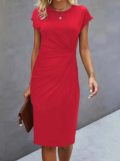 Katrien – Tijdloze Midi Jurk – Elegant en Comfortabel Rood