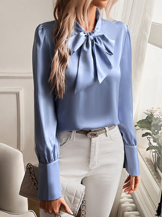 Chane | Damesblouse met Strik Hals en Elegante Mouwen