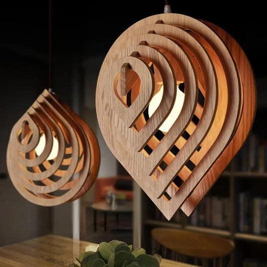 Moderne Houten Hanglamp | Natuurlijk Houtontwerp Fitting E27