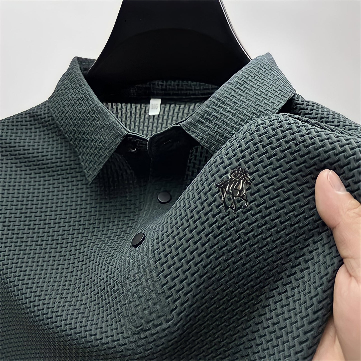 Heren Poloshirt Slim Fit Katoen Poloshirts SEREIN Donkergroen XS