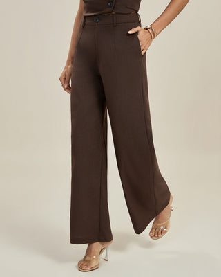 Sephira | Casual Straight Fit Pantalon Dames - Stijlvol met Hoge Taille en Wijde Pijpen