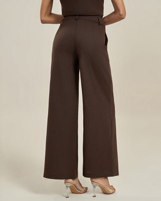 Sephira | Casual Straight Fit Pantalon Dames - Stijlvol met Hoge Taille en Wijde Pijpen