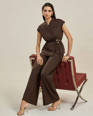 Sephira | Casual Straight Fit Pantalon Dames - Stijlvol met Hoge Taille en Wijde Pijpen