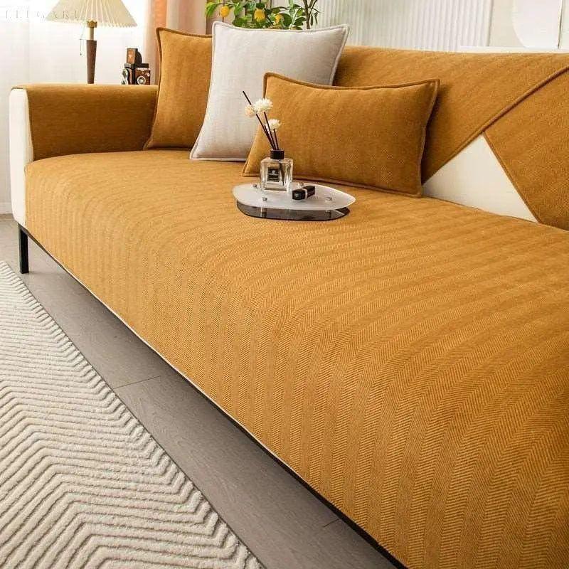 Fine - Antislip Sofahoes L Vorm - Bankhoes SEREIN A 70x70cm Oranje