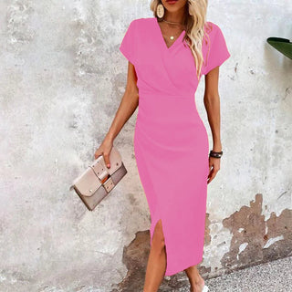 Flora | Feestelijke trouwjurk voor dames in midi-lengte – Sculpturaal bloemenjacquard, gewichtloze elegantie en Scandinavische bruiloftspracht roze