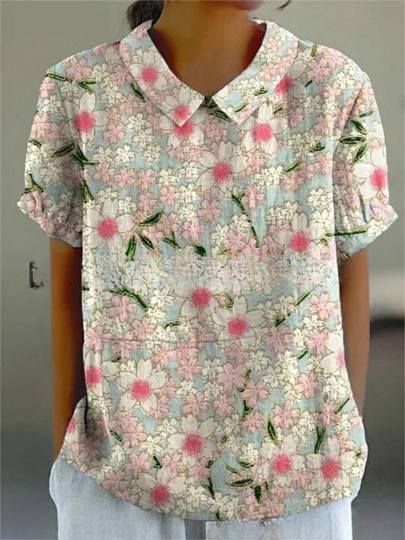 Blouse Dames Vintage Bloemenpatroon Romantische Losse