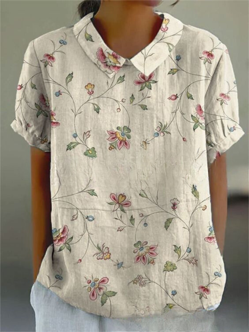 Blouse Dames Vintage Bloemenpatroon Romantische Losse
