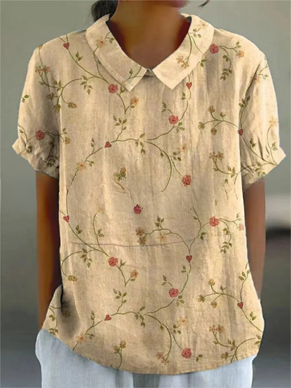 Blouse Dames Vintage Bloemenpatroon Romantische Losse