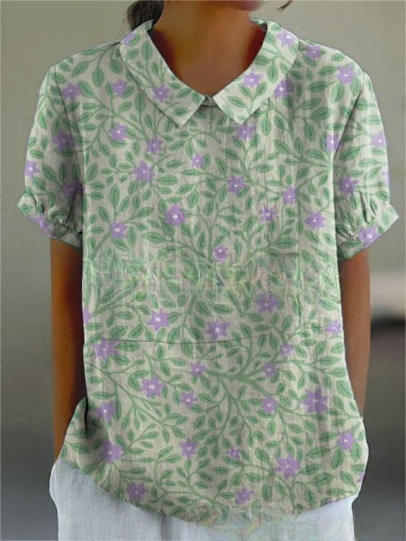 Blouse Dames Vintage Bloemenpatroon Romantische Losse