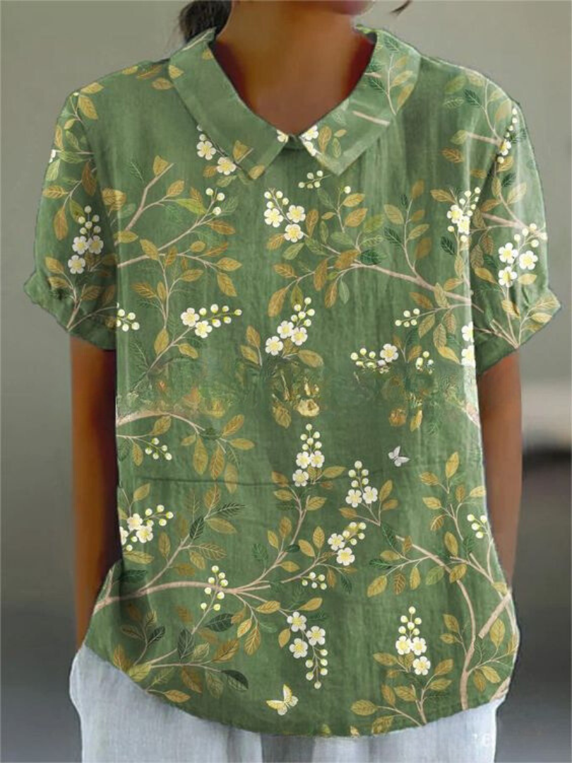 Blouse Dames Vintage Bloemenpatroon Romantische Losse