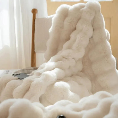 Dubbelzijdige Imitatiebont Deken Voor Luxe Comfort Beige