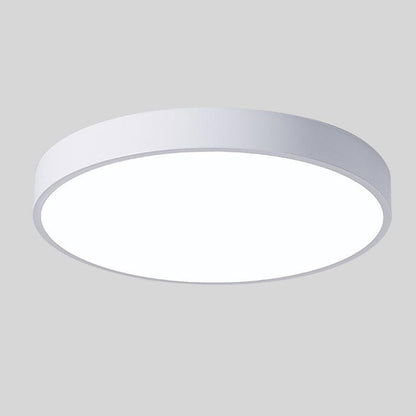 Scandinavische LED Plafondlamp in Cirkelvorm – Houten Plafonniere voor Slaapkamer en Studie, DIA 23 cm en 30 cm Wit Effen
