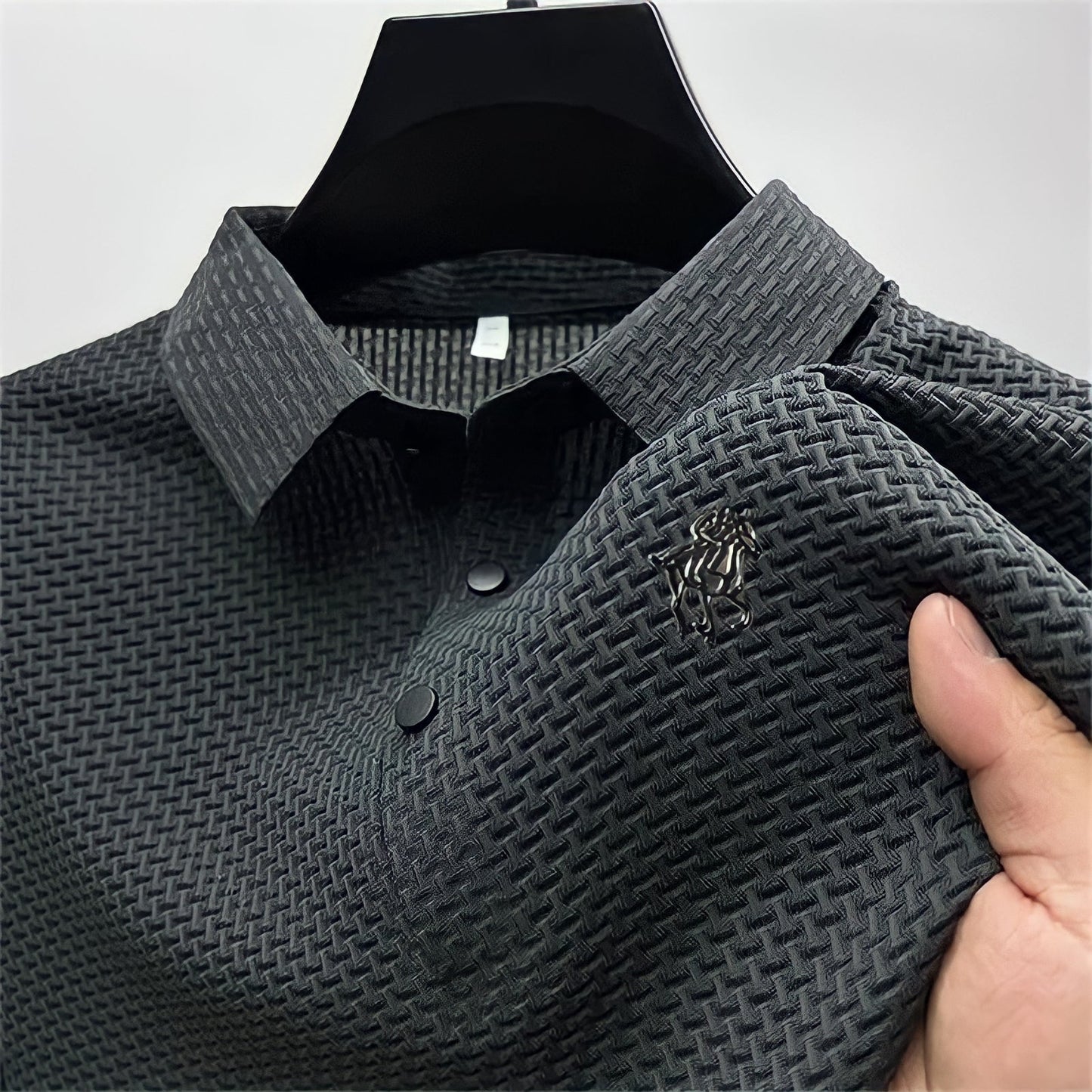 Heren Poloshirt Slim Fit Katoen Poloshirts SEREIN Grijs XS