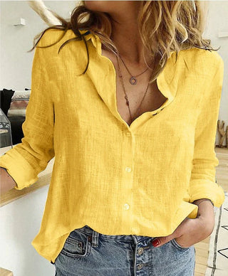 Valoria - Casual Blouse | Een Stoere & Luchtige Damesblouse Geel