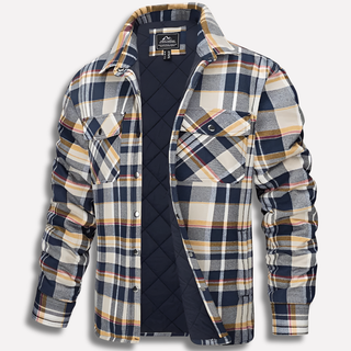 Geruit katoenen flanellen shirt in houthakkersstijl, ideaal als laagjeskleding voor buiten. Bruin