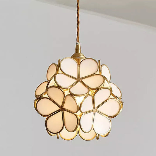 Glazen Hanglamp Lotusbloem Design Voor Modern Interieur Wit