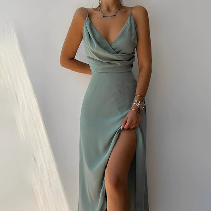 Seraphina – Luxe Maxi Jurk – Elegante en Comfortabele Stijl Groen