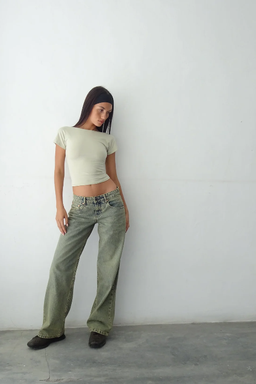 Lage Taille Jeans – Trendy en Comfortabele Stretch Denim | Y2K Pasvorm Grijs