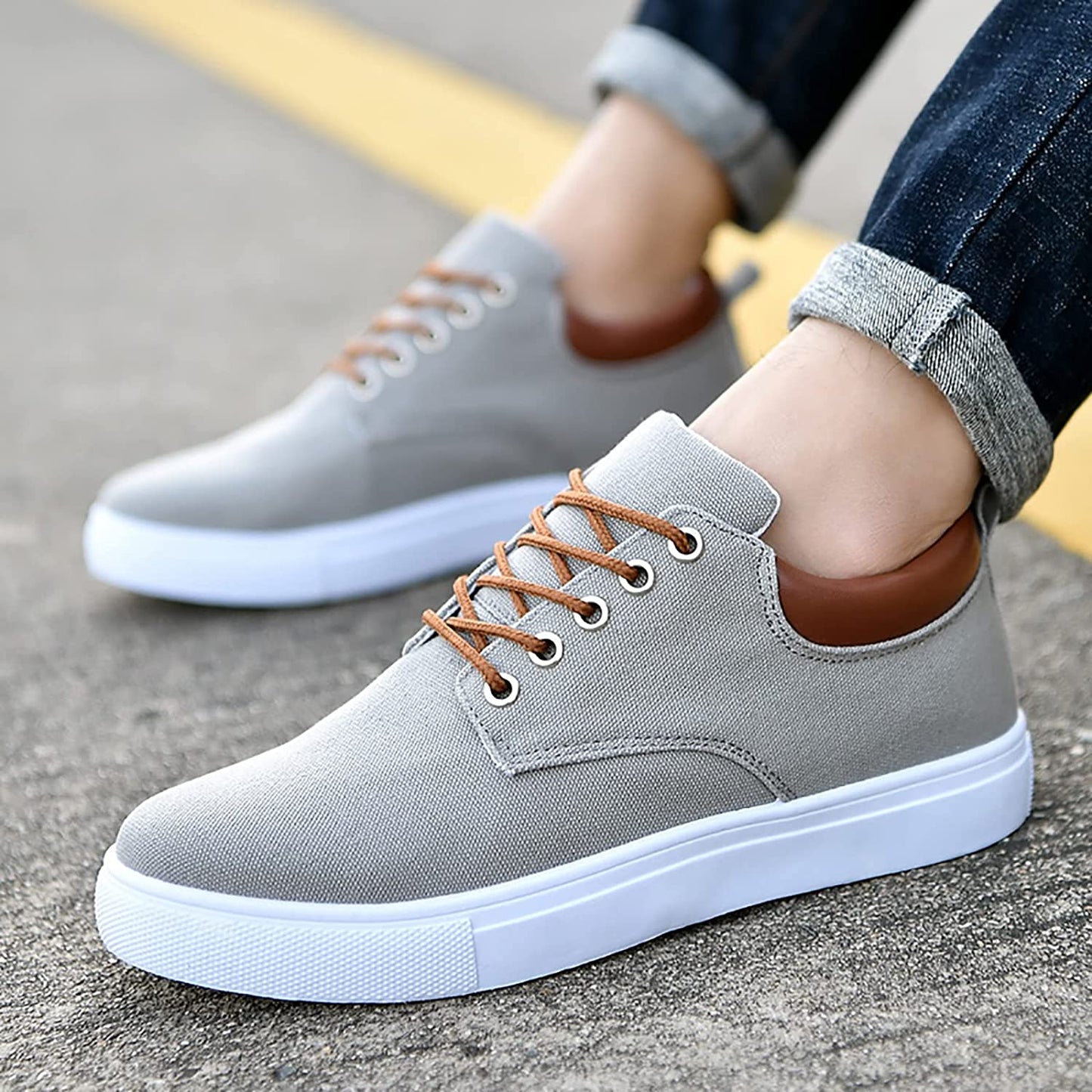 Casual Sneakers | Stoere herensneakers met witte zool
