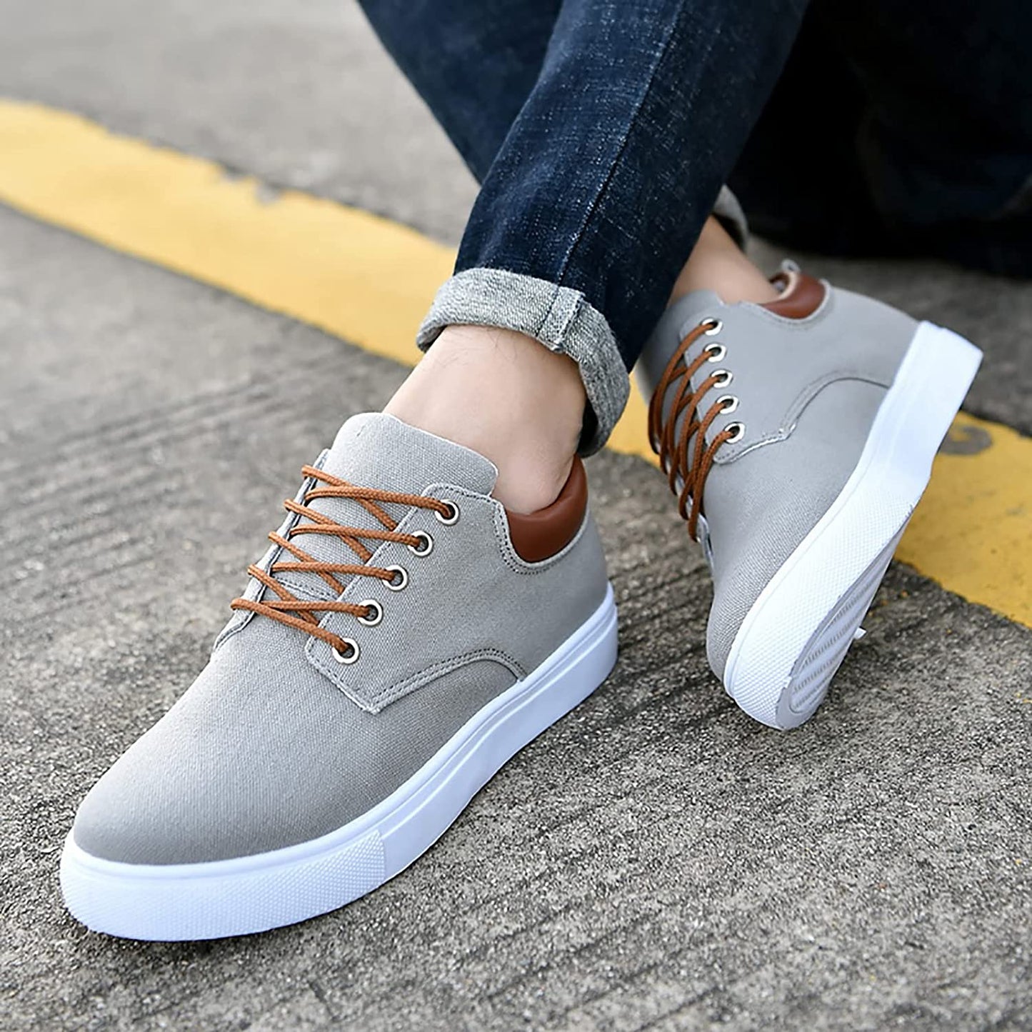 Casual Sneakers | Stoere herensneakers met witte zool