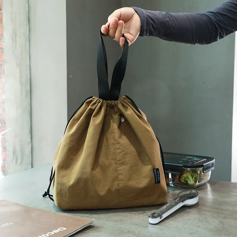 Grote Katoenen Lunchtas met Isolatie en Trekkoord Draagbaar