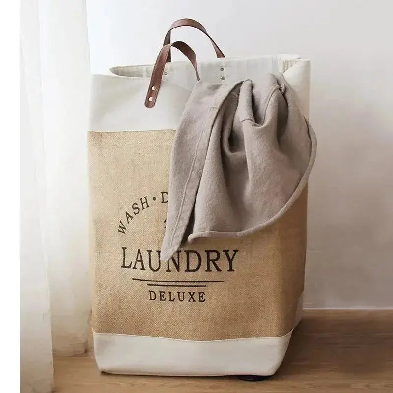 Grote Opvouwbare Wasmand 55x40x30 cm Khaki Stof voor Kleding